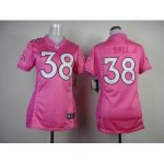 nike women nfl denver broncos #38 ball pink [nike love]