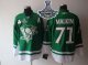 Men Pittsburgh Penguins #71 Evgeni Malkin Green St Patty's Day 2017 Stanley Cup Finals Champions Stitched NHL Jersey