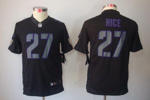 nike youth nfl baltimore ravens #27 ray rice black [nike impact