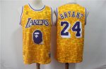 Los Angeles Lakers #24 Kobe Bryant Yellow jersey