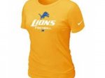 Women Detroit Lions Yellow T-Shirt