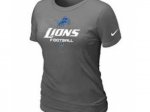 Women Detroit Lions Deep Grey T-Shirt