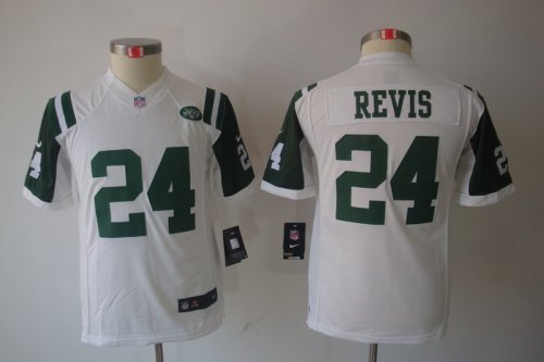 nike youth nfl new york jets #24 revis white [nike limited]