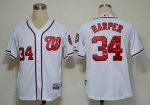 MLB washington nationals #34 harper white cheap jerseys