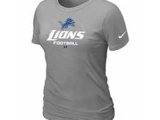 Women Detroit Lions Light Grey T-Shirt