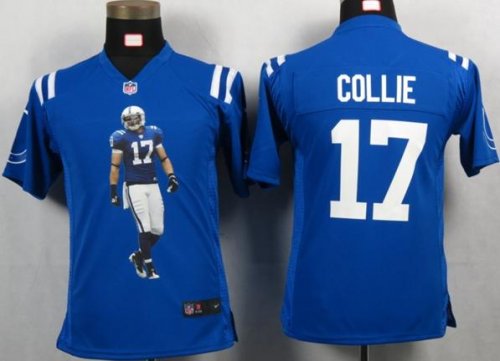 nike youth nfl indianapolis colts #17 collie blue jerseys [portr