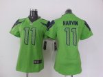 nike women nfl seattle seahawks #11 harvin green jerseys