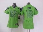 nike women nfl seattle seahawks #18 rice green jerseys